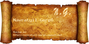 Navratyil Gergő névjegykártya